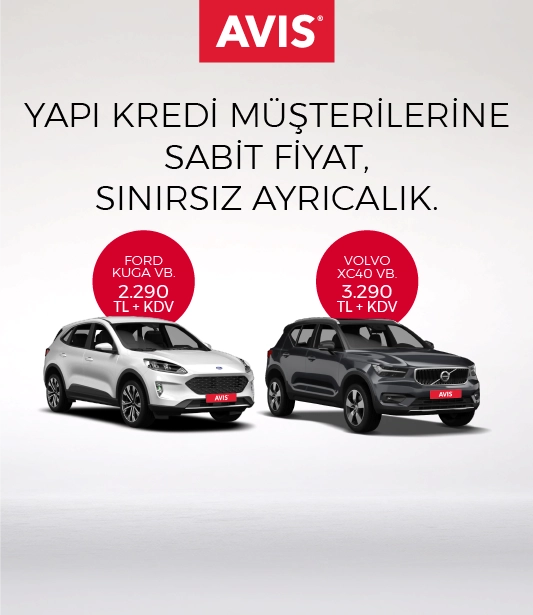 Yapı Kredi Kart Sahipleri için Avantajlar Avis’te!