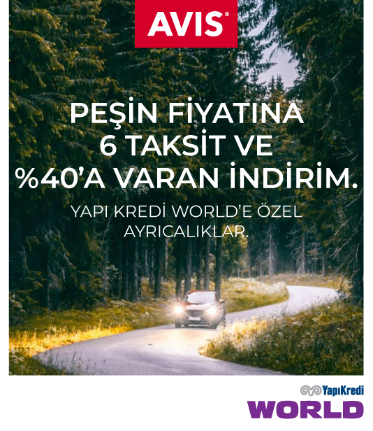 Yapı Kredi World’e Özel Ayrıcalıklar Avis'te!