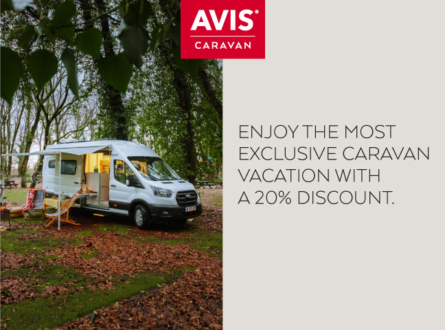 ENJOY A 20% DISCOUNT ON YOUR VACATION WITH AVIS CARAVAN.