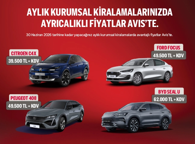 Aylık Kurumsal Kiralamalarınızda Ayrıcalıklı Fiyatlar Avis'te