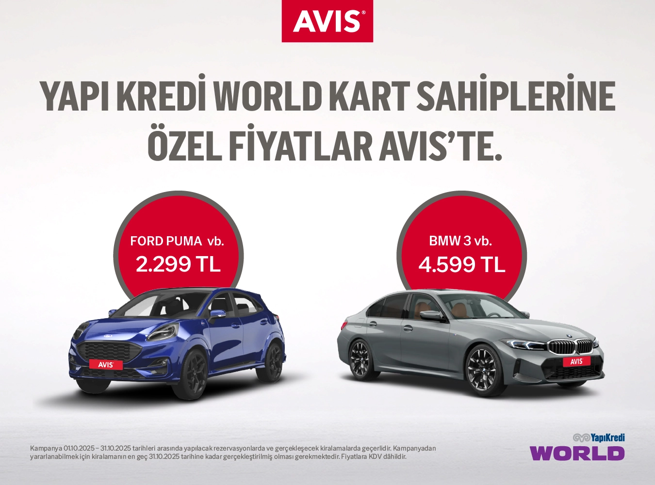 Yapı Kredi Kredi Kartı Sahiplerine Sabit Fiyatla Araç Kiralama Avantajı Avis'ten!