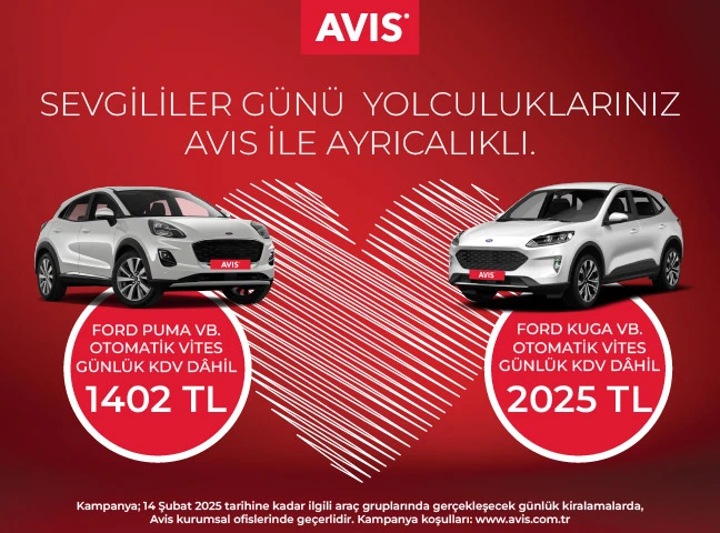Sevgililer Günü Yolculuklarınız Avis ile Ayrıcalıklı