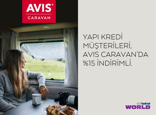 Avis Caravan’da Yapı Kredi Müşterilerine %15 İndirim!